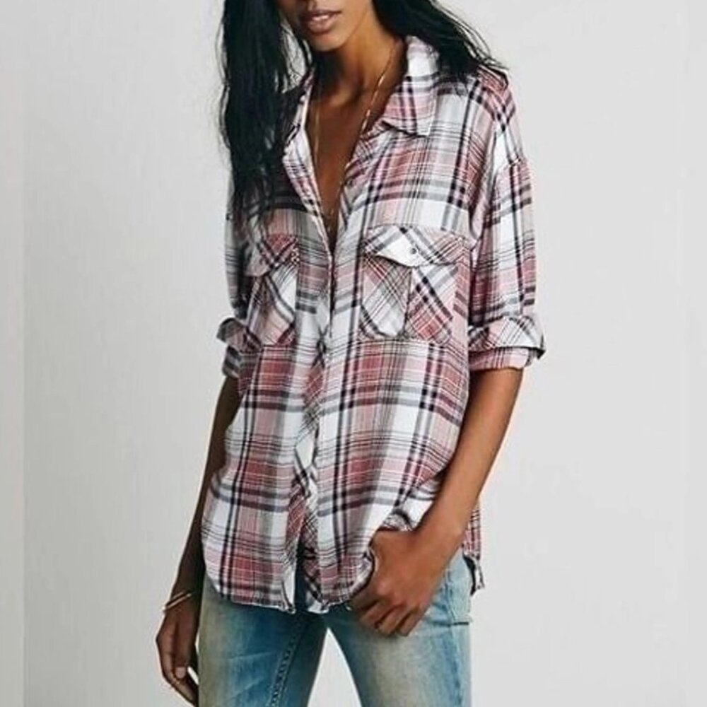 Rails X Free People Plaid Button-Front Shirt - image 1